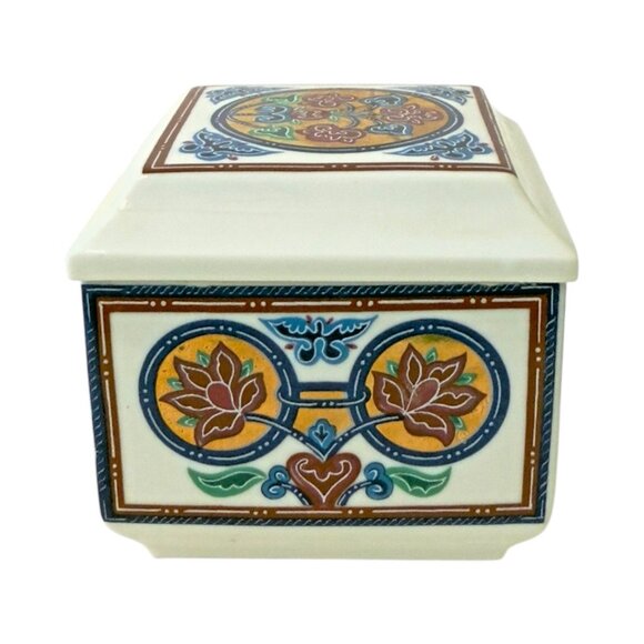 Byzantium Elizabeth Arden Trinket Box Vtg 1980's Porcelain Fitted Lid Japan - Picture 5 of 10